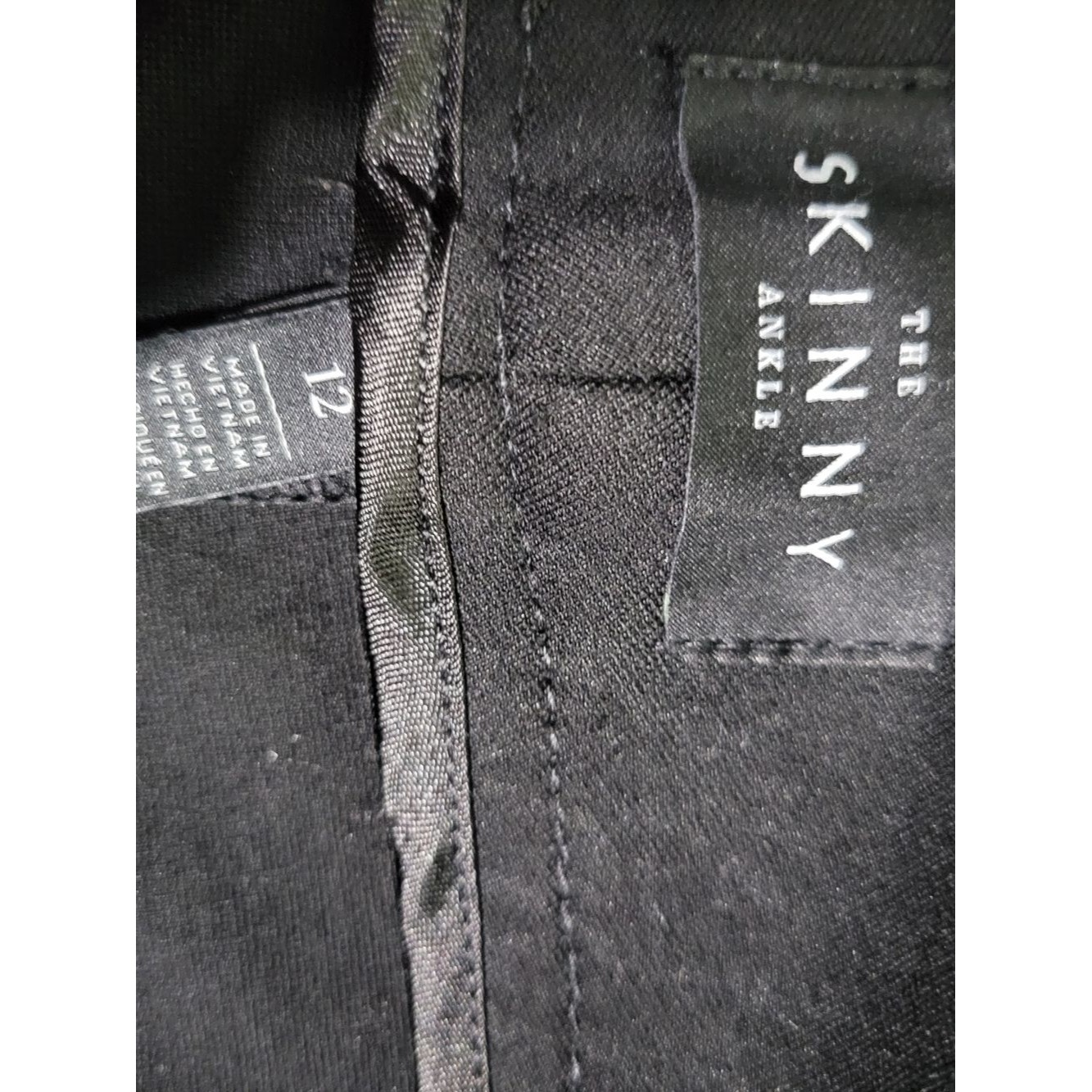 The Skinny Ankle Pants Women 12 Black Excellent Houndstooth Faux Leather Trim — image 6 of 8